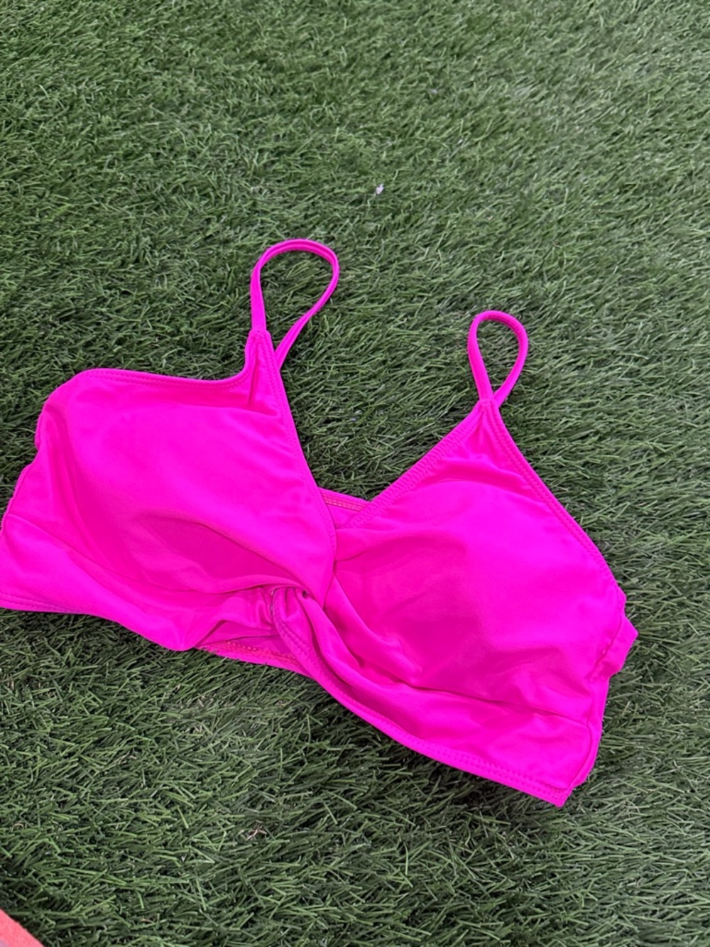 Hot Pink Bikini Top with Built In Pads and Adjustable Straps